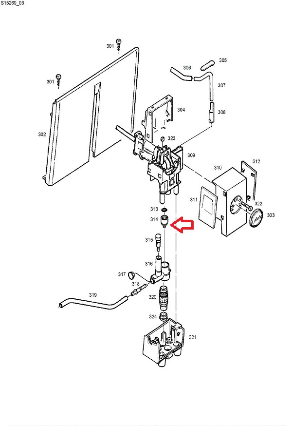 Jura A5-A7-A9-ENA Micro Steam Nozzle Diagram